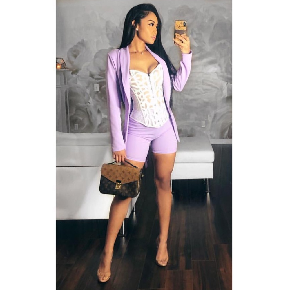Lavender FASHIONNOVA 2 Piece Suit Set